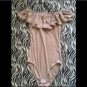 NWT Nude Ribbed Bodysuit